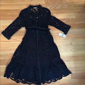 Nanette Lepore Black Lace Midi Dress